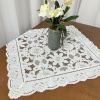 Toalha de Chá Crivo Floral Bordado 85x85cm Branco C/Nude