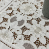 Toalha de Chá Crivo Floral Bordado 85x85cm Branco C/Nude
