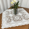 Toalha de Chá Crivo Floral Bordado 85x85cm Branco C/Nude II