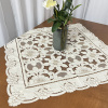 Toalha de Chá Crivo Floral Bordado 85x85cm Flor Bege II