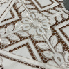 Toalha de Chá Crivo Floral Bordado 85x85cm Perola C/Bege