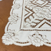 Toalha de Chá Crivo Floral Bordado 85x85cm Perola C/Bege