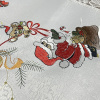 Toalha de Chá Natalina Bordada com Barrado em Guippir Branca Papai Noel 85x85cm
