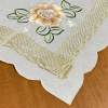 Toalha de Chá Organza C/crochê Flor Amarela