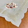 Toalha de Chá Organza C/crochê Flor Marrom