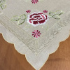 Toalha de Chá Organza C/crochê Flor Marsala