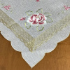 Toalha de Chá Organza C/crochê Flor Rosa