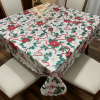 Toalha de Mesa Natalina em Cetim Estampa Floral C/Laço 1,40m x 1,40m