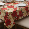 Toalha de Mesa Natalina em Cetim Estampa Flores de Natal 1,40m x 1,40m