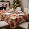 Toalha de Mesa Natalina em Cetim Estampa Flores de Natal 1,40m x 1,40m