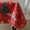 Toalha de Mesa Natalina em Cetim Estampa Papai Noel Natalino II 1,40m x 1,40m
