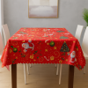 Toalha de Mesa Natalina em Cetim Estampa Papai Noel Natalino II 1,40m x 1,40m