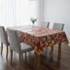 Toalha de Mesa Natalina em Cetim Estampa Papai Noel Natalino 1,40m x 2,10m