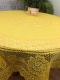 Toalha de Mesa Renda Fibra de Coco Redonda - Amarela - Diâmetro 1,60mt
