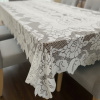 Toalha de Mesa Rendado Floral Branco 1,50m x 2,30m