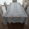 Toalha de Mesa Rendado Floral Cinza Claro 1,50m x 2,30m