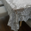 Toalha de Mesa Rendado Floral Cinza Claro 1,50m x 2,30m