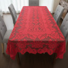 Toalha de Mesa Rendado Floral Vermelho 1,50m x 2,30m