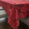Toalha de Mesa Rendado Floral Vermelho 1,50m x 2,30m