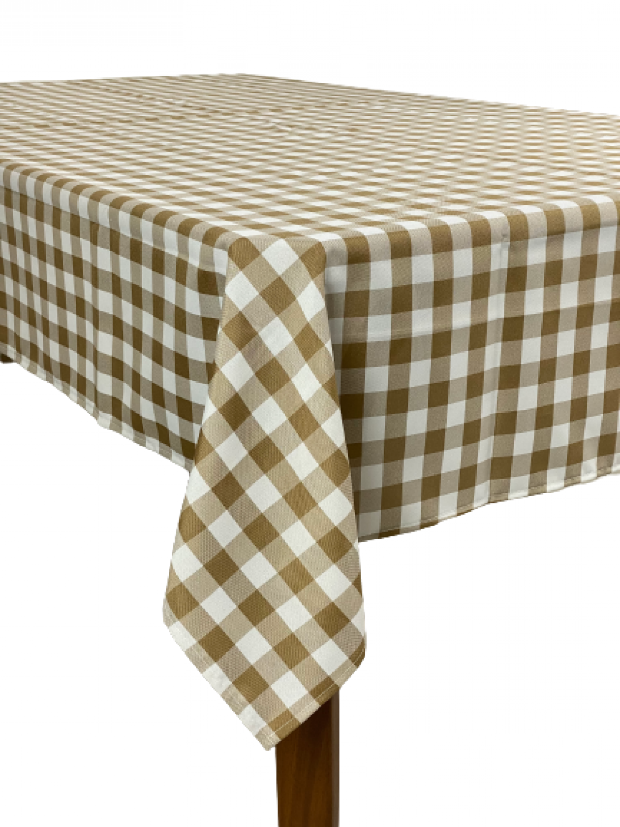 Toalha De Mesa em Tecido Xadrez Fundo Laranja 140x140cm