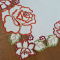 Toalhinha Bordada Holanda - Branco C/Flor Vermelha