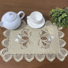 Toalhinha Bordada Romance - C/Guippir Romance Bege Floral