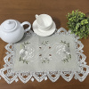 Toalhinha Bordada Romance - C/Guippir Romance Cinza Floral II