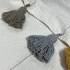 Xale em Tear Cru com Pompom Colorido 1,30m x 1,40m