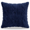 Capa De Almofada 0,45cm x 0,45cm Jacquard C/ Sherpa em Alto Relevo Velvet - Azul Marinho