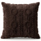 Capa De Almofada 0,45cm x 0,45cm Jacquard C/ Sherpa em Alto Relevo Velvet - Café