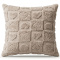 Capa De Almofada 0,45cm x 0,45cm Jacquard C/ Sherpa em Alto Relevo Velvet - Coração Bege