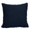 Capa de Almofada 42cm x 42cm em Tricô Artesanal com Zíper - Azul Marinho