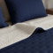 Kit Cobre Leito Casal Matelassê C/ Sherpa Dupla Face Suíça 03 Peças - Azul Marinho