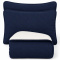 Kit Cobre Leito King Matelassê C/ Sherpa Dupla Face Suíça 03 Peças - Azul Marinho