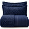 Cobercolcha Queen Matelado Com Sherpa Jacquard Canadá 3 Peças - Azul Marinho