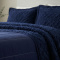 Cobercolcha Queen Matelado Com Sherpa Jacquard Canadá 3 Peças - Azul Marinho