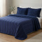 Cobercolcha Queen Matelado Com Sherpa Jacquard Canadá 3 Peças - Azul Marinho