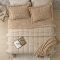 Cobercolcha Queen Matelado Com Sherpa Jacquard Canadá 3 Peças - Bege