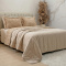 Cobercolcha Queen Matelado Com Sherpa Jacquard Canadá 3 Peças - Bege