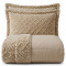 Cobercolcha Queen Matelado Com Sherpa Jacquard Canadá 3 Peças - Bege