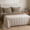 Cobercolcha Queen Matelado Com Sherpa Jacquard Canadá 3 Peças - Cáqui