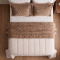 Cobercolcha Queen Matelado Com Sherpa Jacquard Canadá 3 Peças - Cáqui