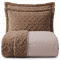 Cobercolcha Queen Matelado Com Sherpa Jacquard Canadá 3 Peças - Cáqui