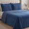 Cobercolcha Queen Matelado Com Sherpa Jacquard Geométrica Montana 3 Peças - Jeans