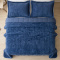 Cobercolcha Queen Matelado Com Sherpa Jacquard Geométrica Montana 3 Peças - Jeans