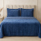 Cobercolcha Queen Matelado Com Sherpa Jacquard Geométrica Montana 3 Peças - Jeans