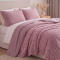 Cobercolcha Queen Matelado Com Sherpa Jacquard Geométrica Montana 3 Peças - Malva