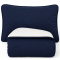 Kit Cobre Leito Solteiro Matelassê C/ Sherpa Dupla Face Suíça 02 Peças - Azul Marinho