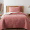 Cobercolcha Solteiro Matelassê C/ Sherpa Dupla Face Suíça 02 Peças - Rosa Antigo