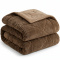 Coberdrom King 2,40m x 2,60m Fleece Canelado Dupla Face Canefleece - Chocolate